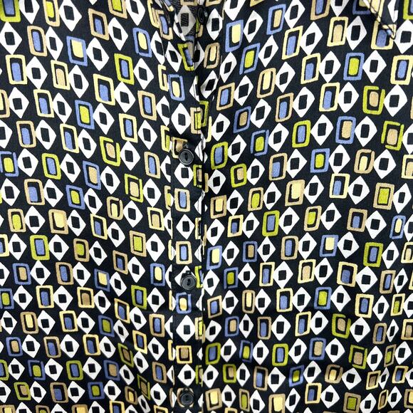 Vintage Express Silk Funky Pattern 100% Silk Button Down Small - Picture 5 of 9